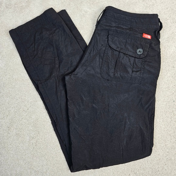 Womens The North Face Black Horizon Tempest Nylon Hiking Roll Up Cuff Pants Sz 4 - Picture 1 of 14